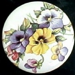 CERAMIC CABINET KNOB  PANSY 