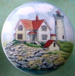 Cabinet Knob Lighthouse Cape Neddick ME