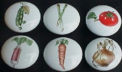 CERAMIC CABINET KNOB KNOBS vegetables VEGATABLES CARROT ONION BEET TOMATO