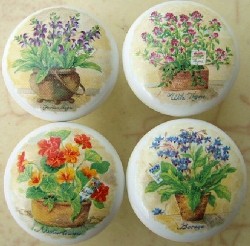 CERAMIC CABINET KNOB KNOBS HERB HERBS